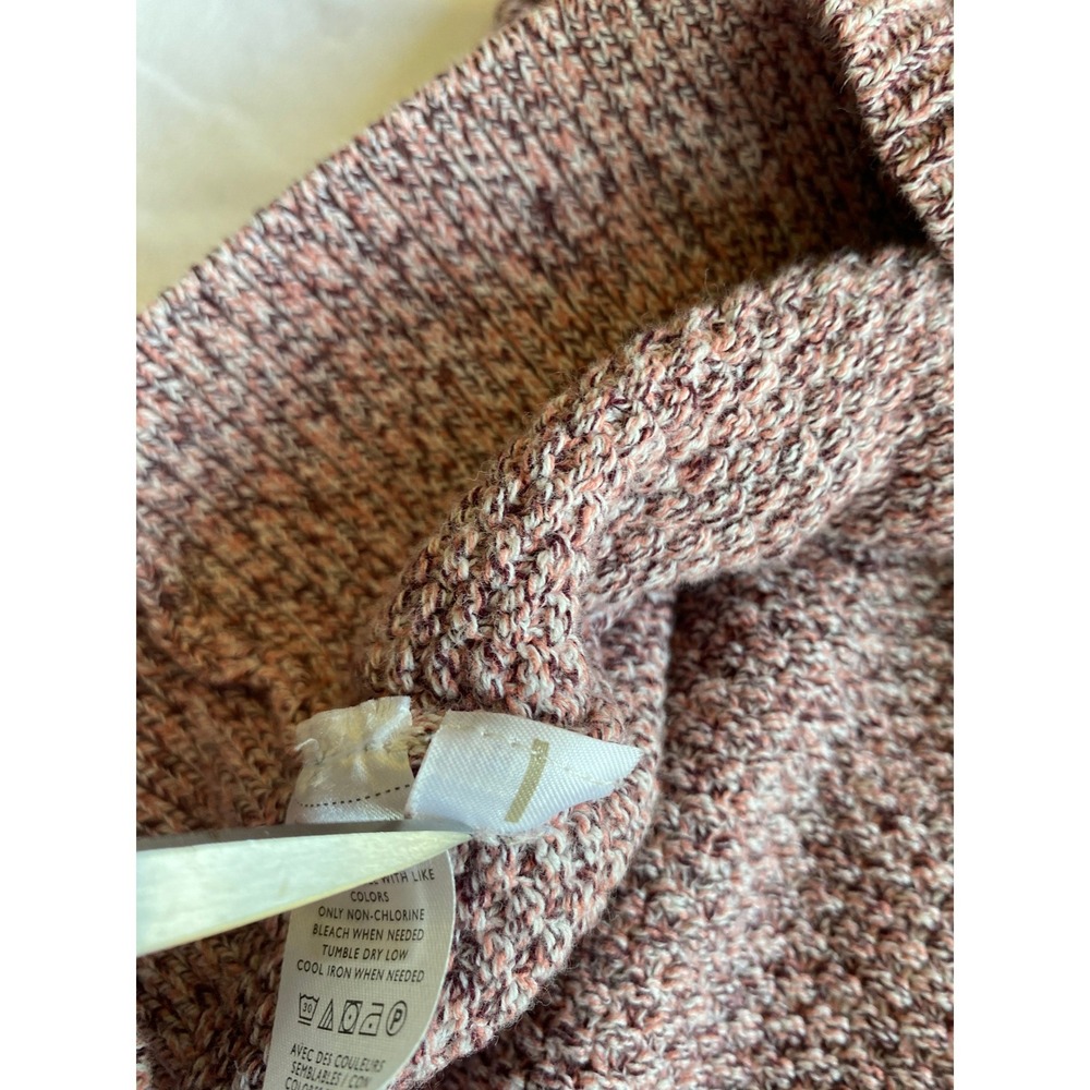 LOFT Women Marled Knit Cottagecore Sweater Size S Pink White - Picture 6 of 9